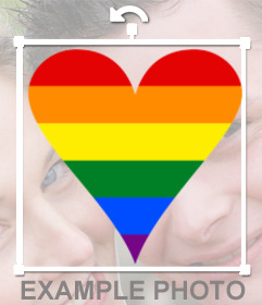 Corazón con los colores del orgullo gay para poner en tus fotos