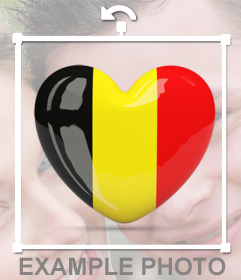 Corazón con la bandera de Bélgica para decorar tus fotos 