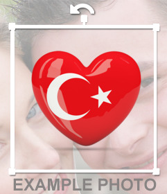 Sticker de un corazon con la bandera de Turquia para tus fotos 