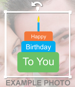Clip art de una tarta de cumpleaños para pegar como sticker en tus fotos 