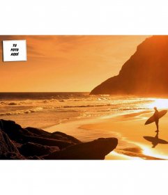 Fondo personalizado con tu foto para twitter: surfista en la