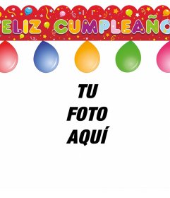 Relámpago Compra Melodrama Tarjeta con globos de cumpleaños para editar con una foto - Fotoefectos