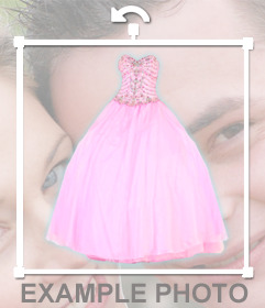 Pegatina de un vestido rosa de quinceañera - Fotoefectos