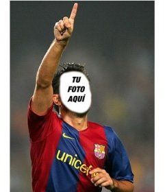 Fotomontaje para poner una cara al futbolista Xavi del Barça 