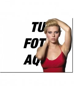 Foto efecto junto con Scarlett Johansson, famosa actriz de Hollywood