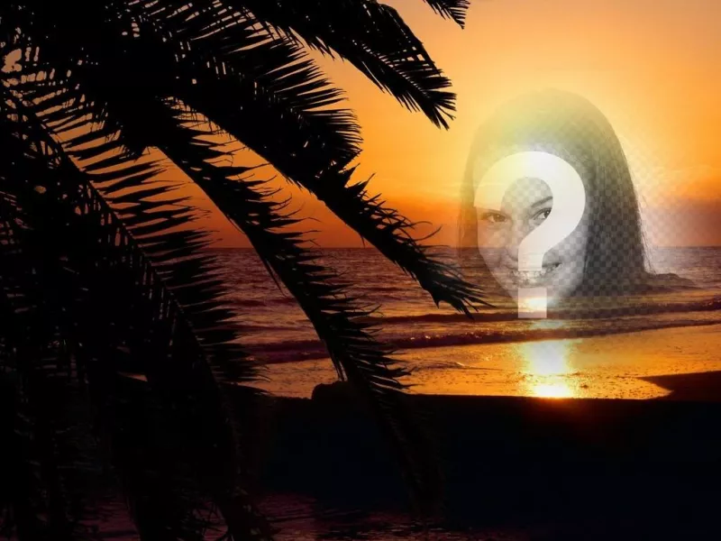 Pon tu foto online en una puesta de sol en un paisaje idílico de una playa ..