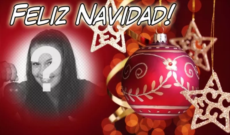 Tarjeta de navidad para poner tu foto de fondo con texto de Feliz Navidad. ..