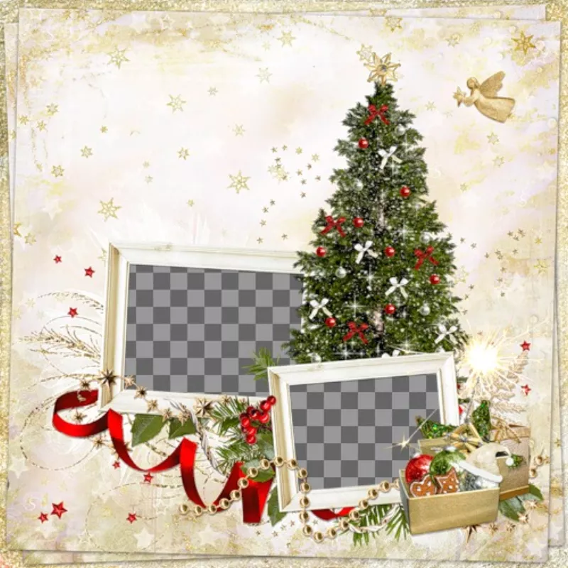 Fotomontaje de Navidad para hacer con dos fotos y enviar como tarjeta de..