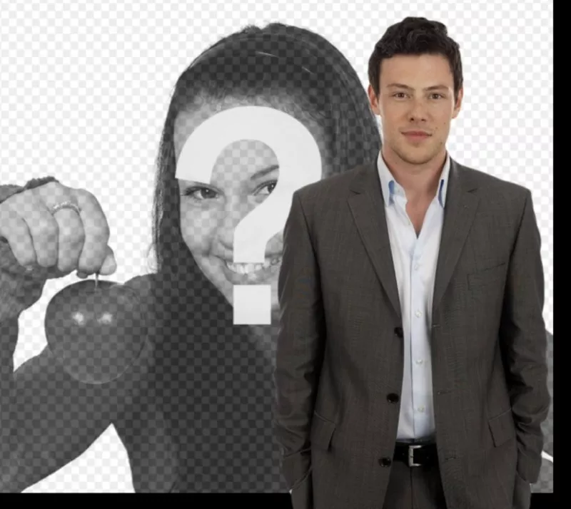 Fotomontaje con Cory Monteith, actor de la serie de TV Glee donde aparecerás a su lado en la..