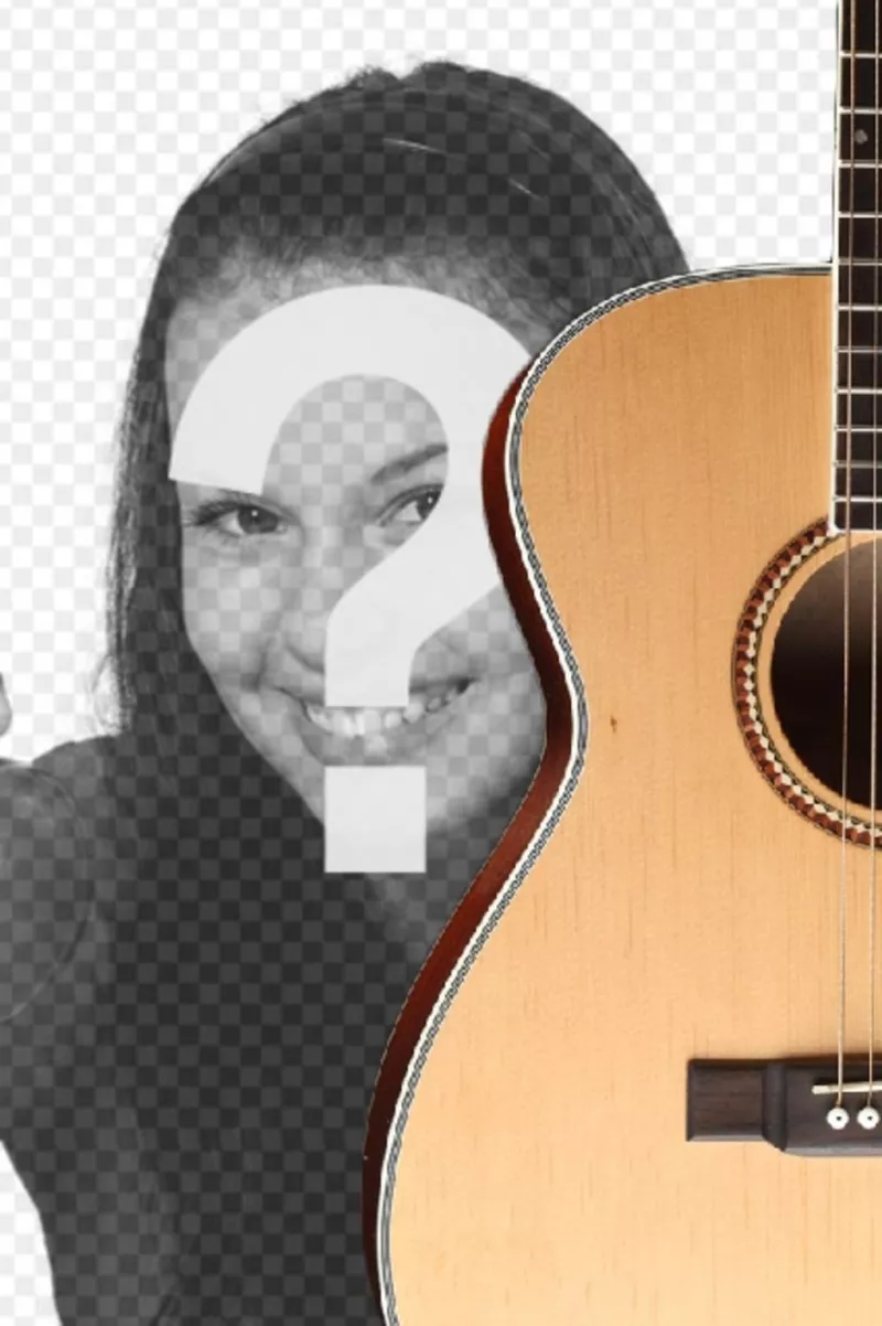 Fotomontaje para poner una guitarra española en una foto y añadir texto..