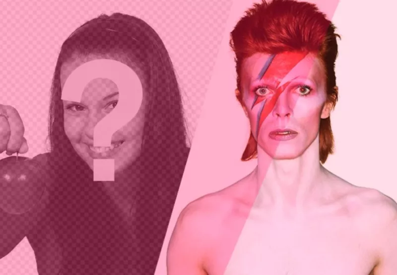 Fotomontaje con David Bowie con un filtro rosa para añadir y editar tus fotos..