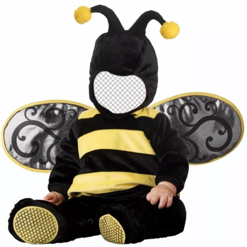 Fotomontaje infantil de bebé disfrazado de abeja para modificar ..
