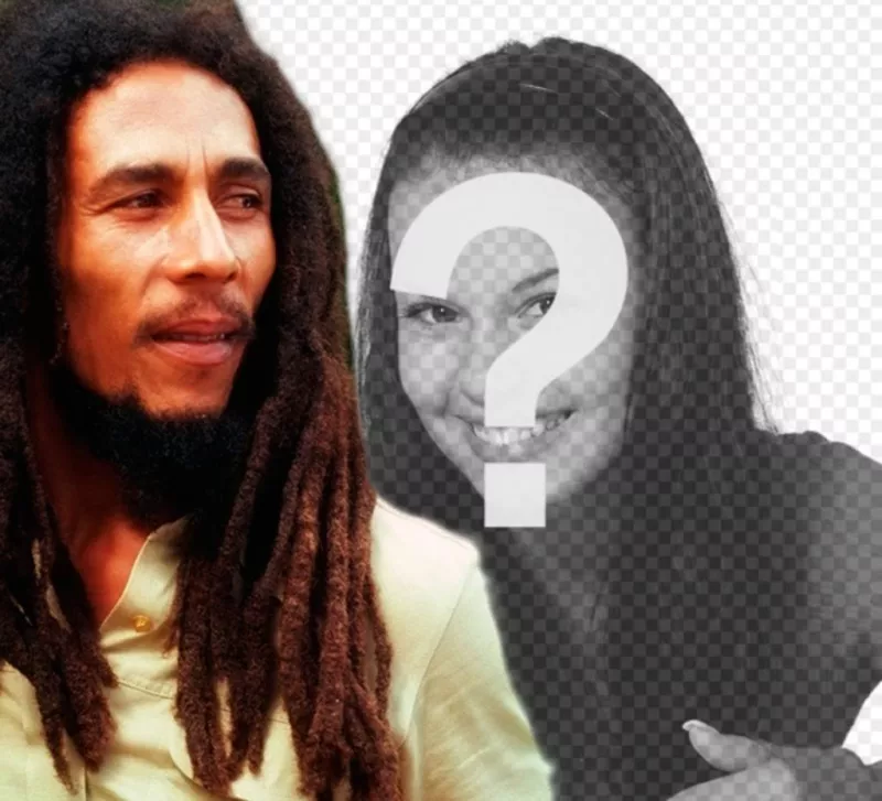 Crea un fotomontaje con Bob Marley a tu lado cargando una imagen online y añadiendo una frase..