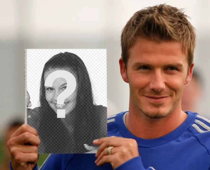 Montaje fotográfico para salir en la portada del libro de David Beckham, que muestra él mismo en la foto de la..