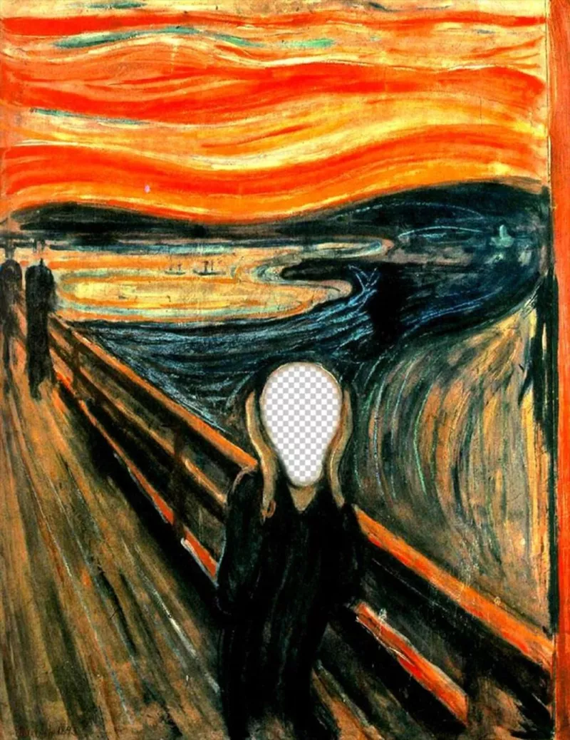 Fotomontaje del cuadro El Grito de Munch para poner la foto que elijas ..