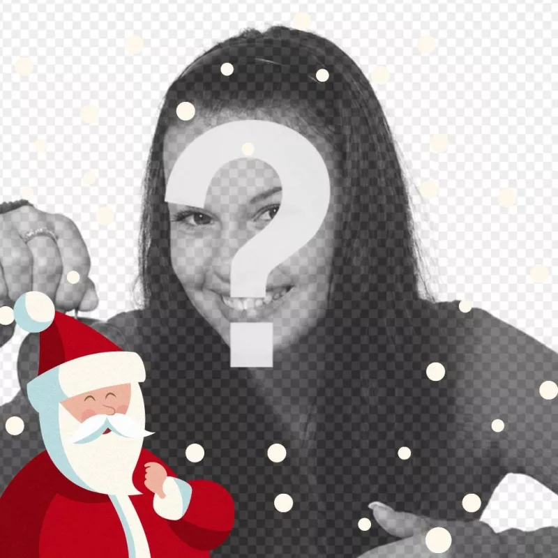 Ilustración de Papa Noel con bolas de nieve sobre tu foto online ..