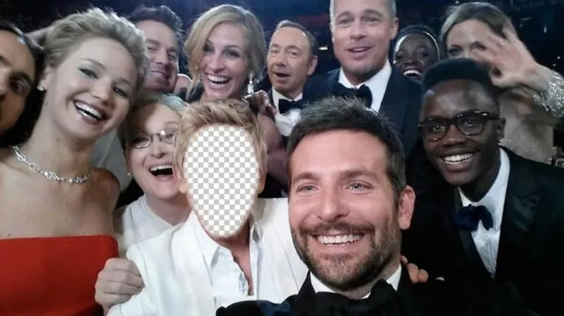 Fotomontaje del famoso Selfie de los premios Oscars para hacer con tu foto ..