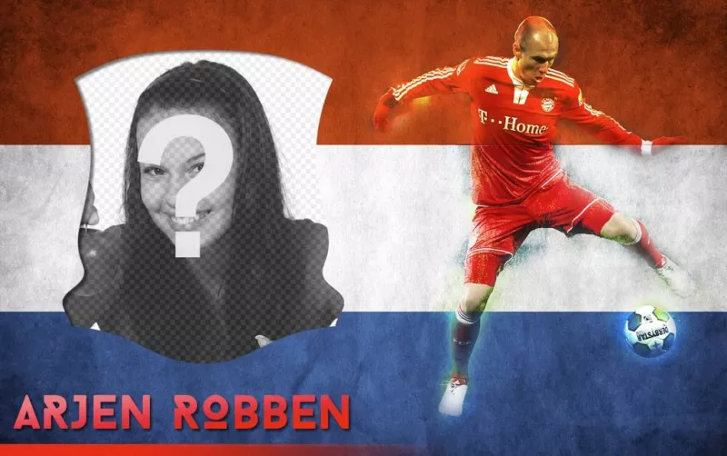 Fotomontaje con el futbolista holandés Arjen Robben. ..