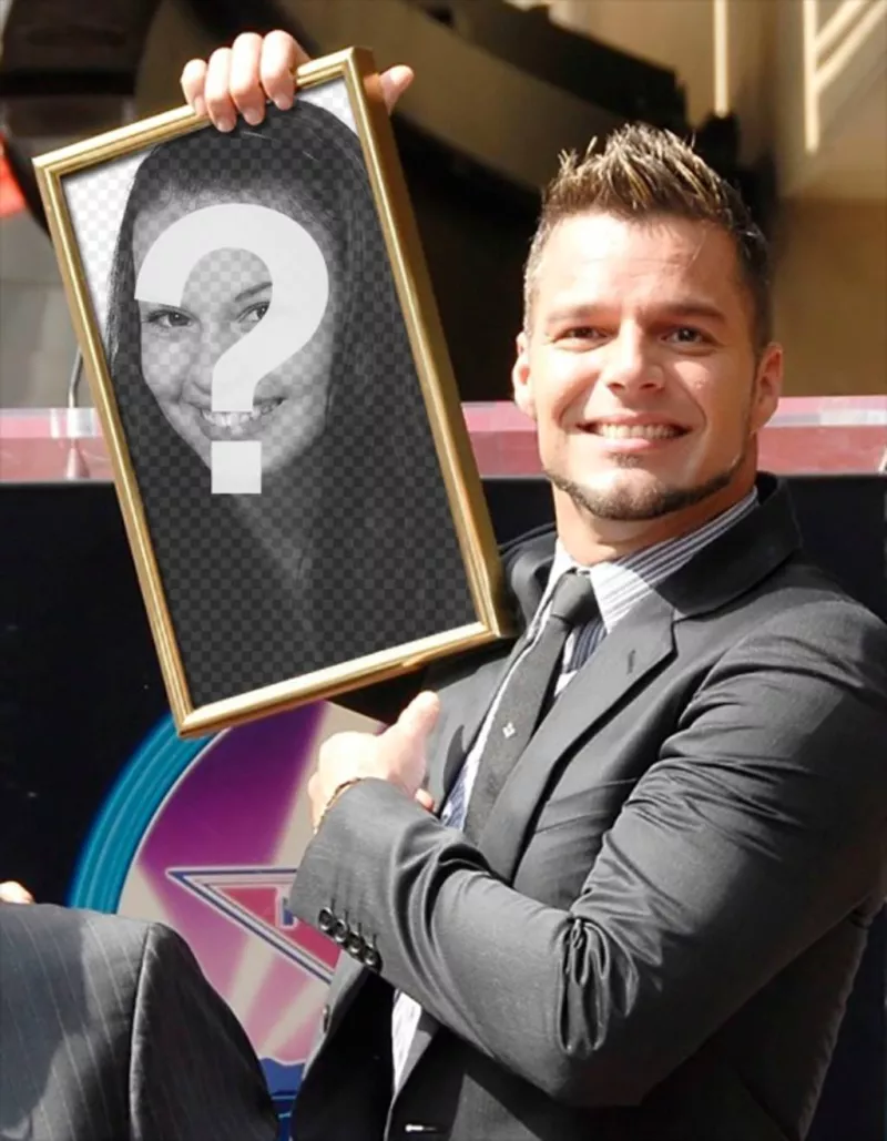 Montaje con Ricky Martin para aparecer en su cuadro. ..