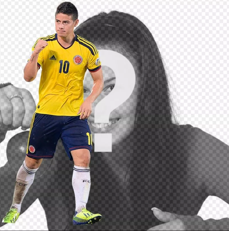 Posa junto a James Rodríguez, de la selección de Colombia. ..