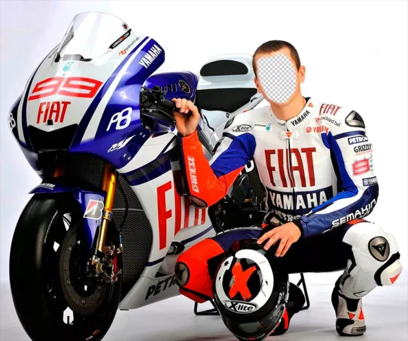 Fotomontaje de Jorge Lorenzo, famoso piloto español de Moto GP. ..