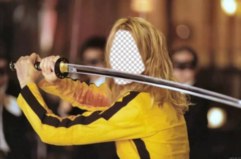 Fotomontaje para poner tu cara en la actriz Uma Thurman en Kill Bill ..