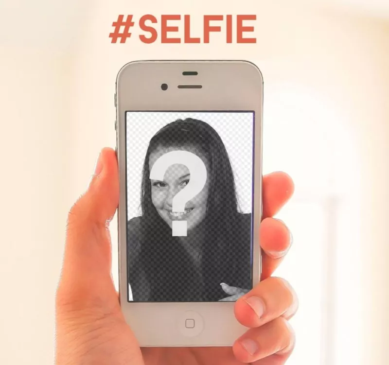 Plantilla para tu selfie de un iphone blanco. ..