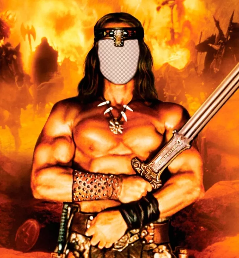 Pon tu cara en este fotomontaje online de Conan el Bárbaro. ..