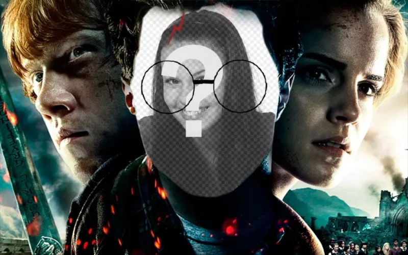 Fotomontaje con la cara de Harry Potter ..