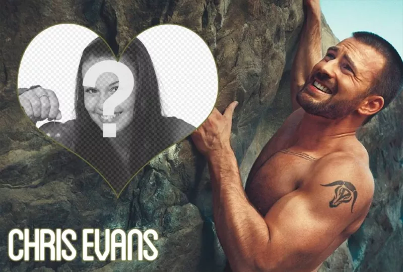 Marco de fotos con Chris Evans escalando. ..