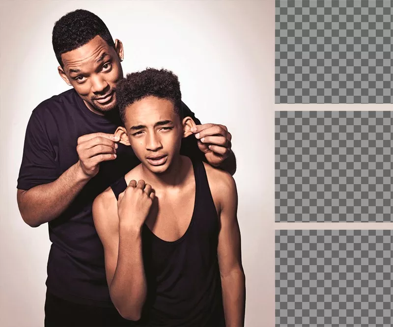 Fotomontaje para tres fotos con Will y Jaden Smith ..