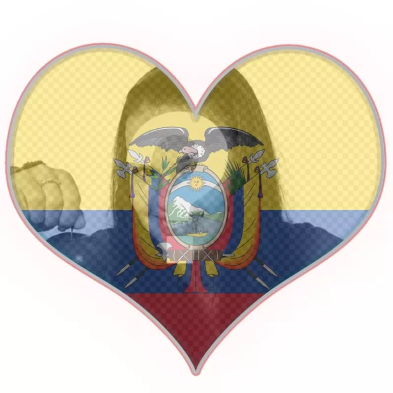 Fotomontaje de corazón con la bandera de Ecuador ..