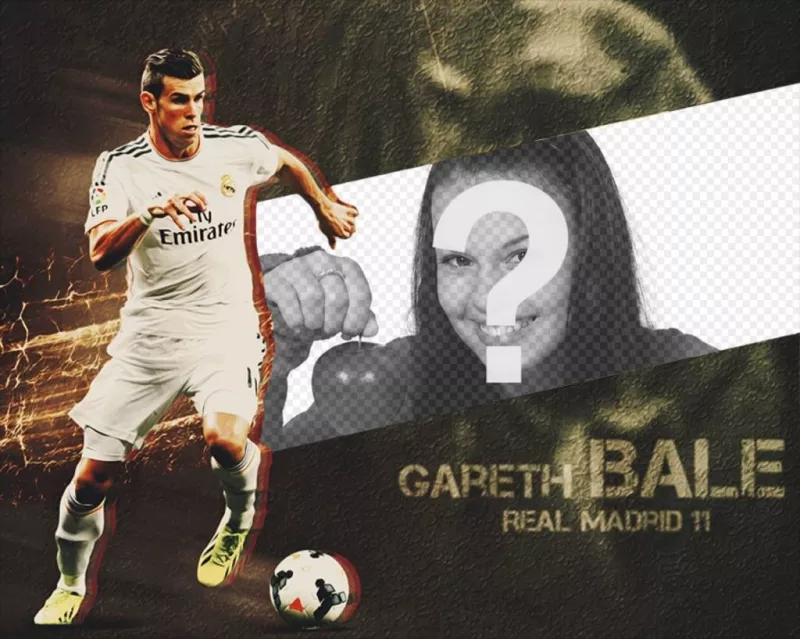 Collage del futbolista Gareth Bale con tu imagen 