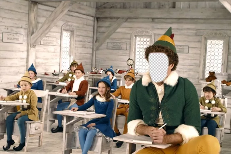 Montaje para poner una cara a Will Ferrell en la película Elf ..