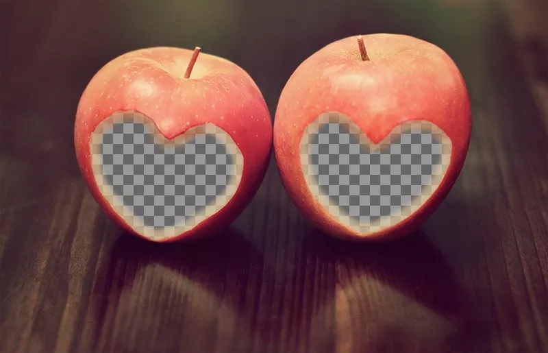 Fotomontaje de amor para dos dentro de manzanas ..