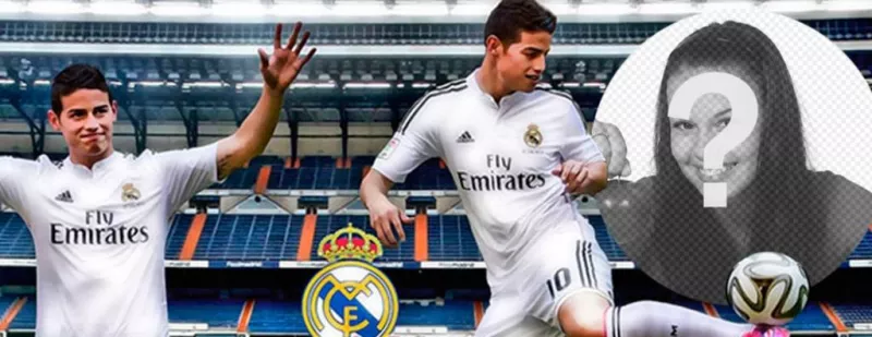 Foto de portada para Facebook con tu foto junto a James Rodriguez ..