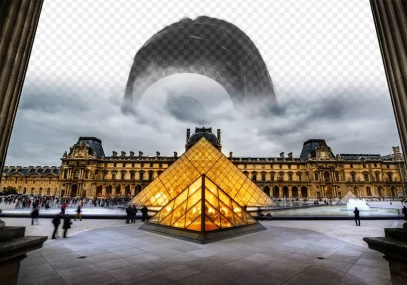 Postal del museo Louvre de París para personalizar con tu foto. ..