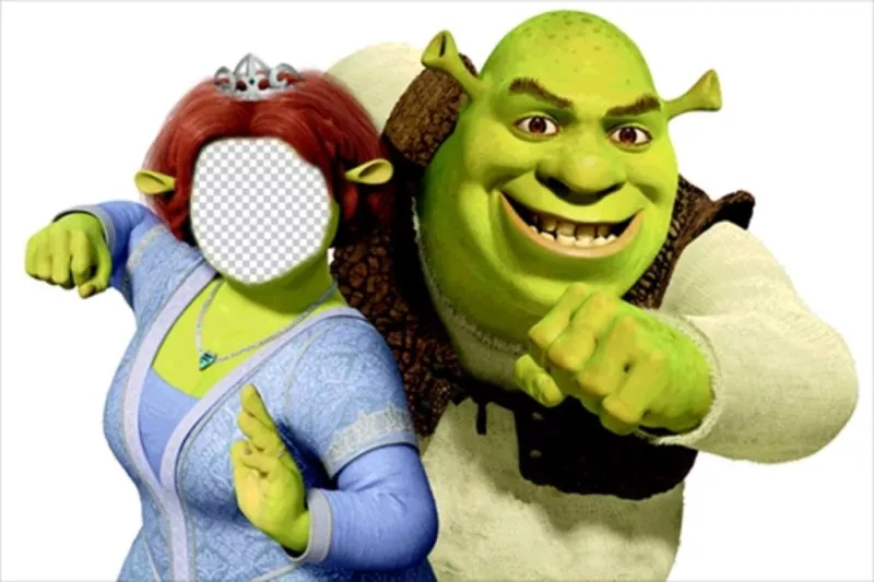 Sé Fiona junto a su esposo Shrek editando este montaje online Fotoefectos