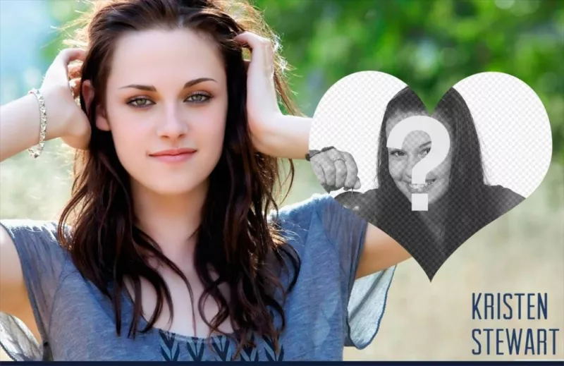 Fotomontaje con un corazón al lado de Kristen Stewart. ..