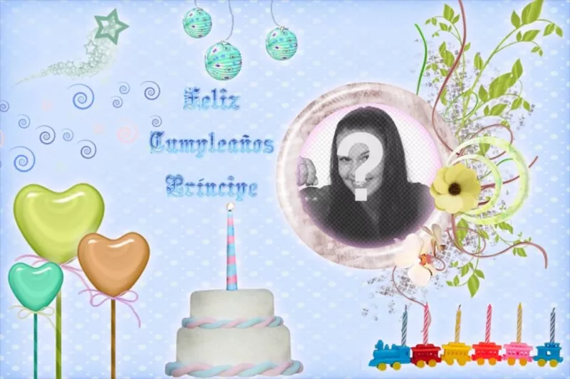 Tarjeta de feliz cumpleaños para felicitar a un niño. ..