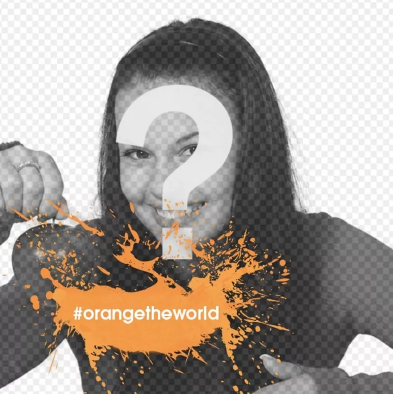 Fotomontaje de mancha naranja en contra de la violencia a la mujer ..