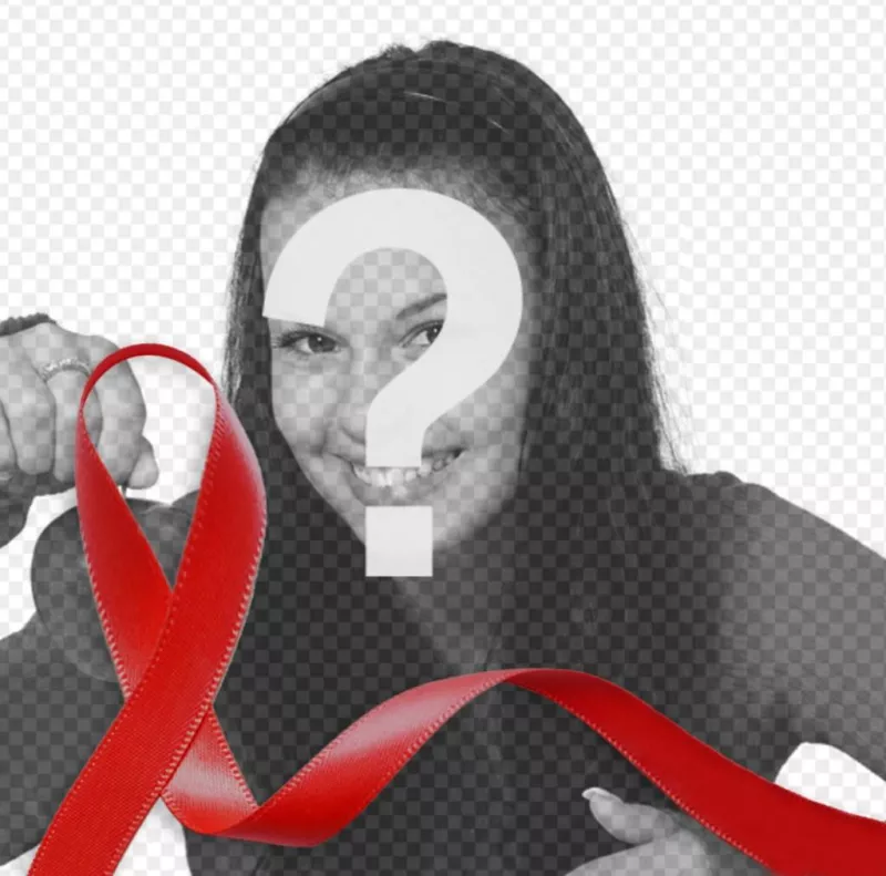 Lazo rojo contra el SIDA para poner en tu foto online ..