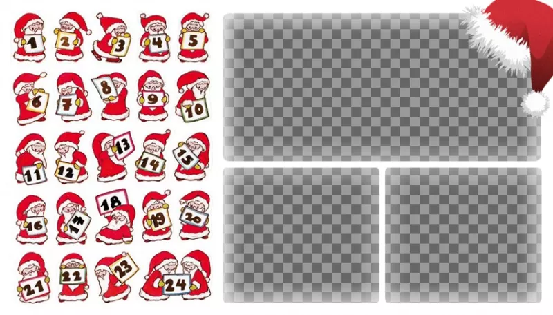 Calendario de Adviento para tres fotos ..