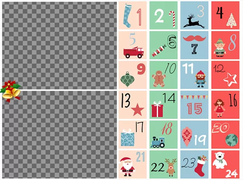 Calendario de Adviento para personalizar con dos fotos ..