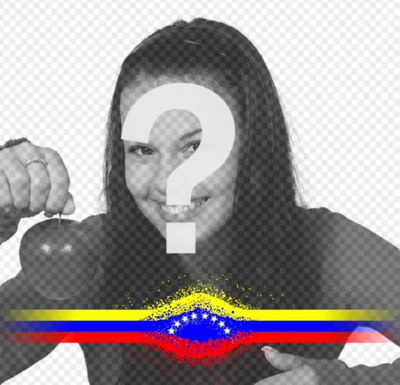 Fotomontaje con una franja de la bandera de Venezuela ..