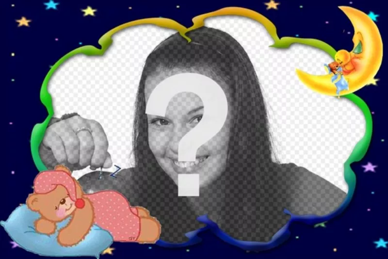 Marco para fotos para poner una foto de osito bebe durmiendo con..