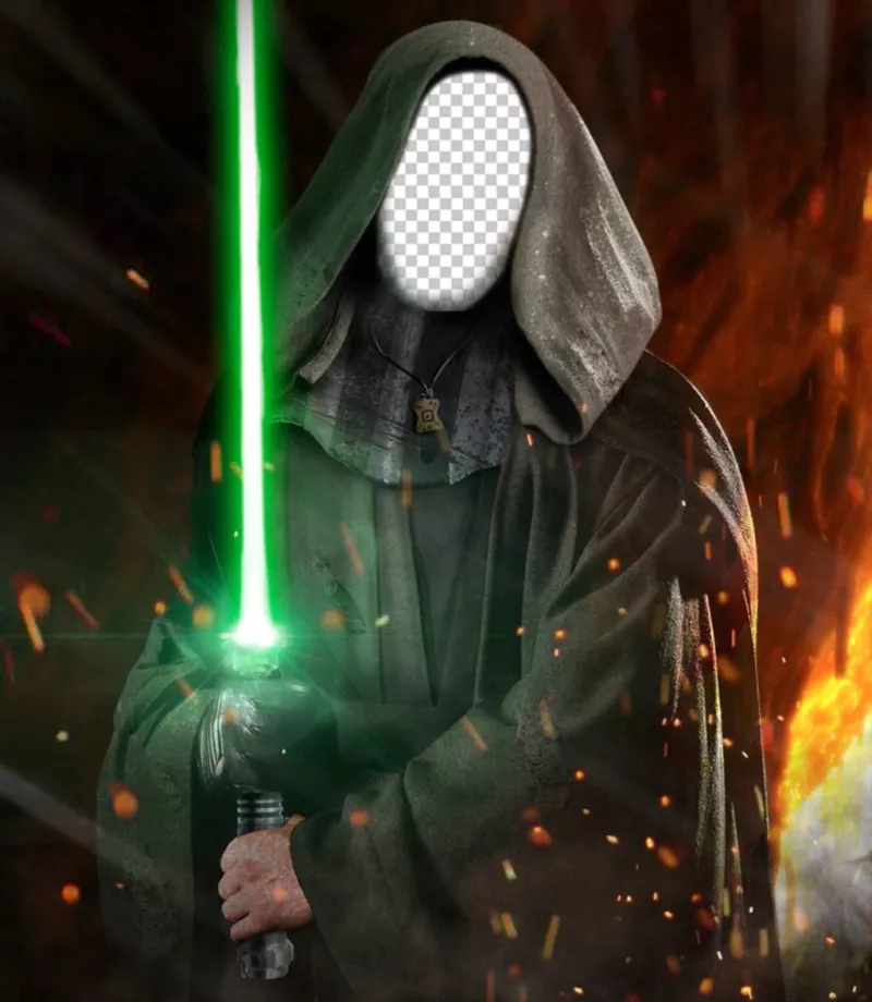 Fotomontaje para poner tu foto en la cara de Luke Skywalker de Star Wars ..