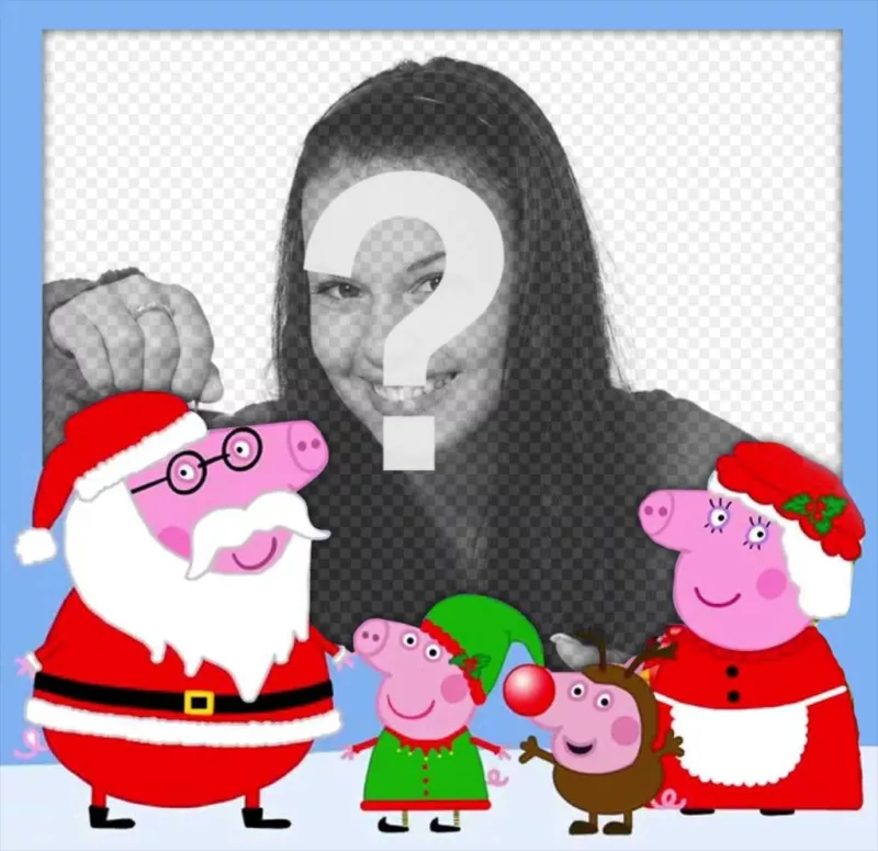 Fotomontaje de Navidad con la familia de Peppa Pig ..