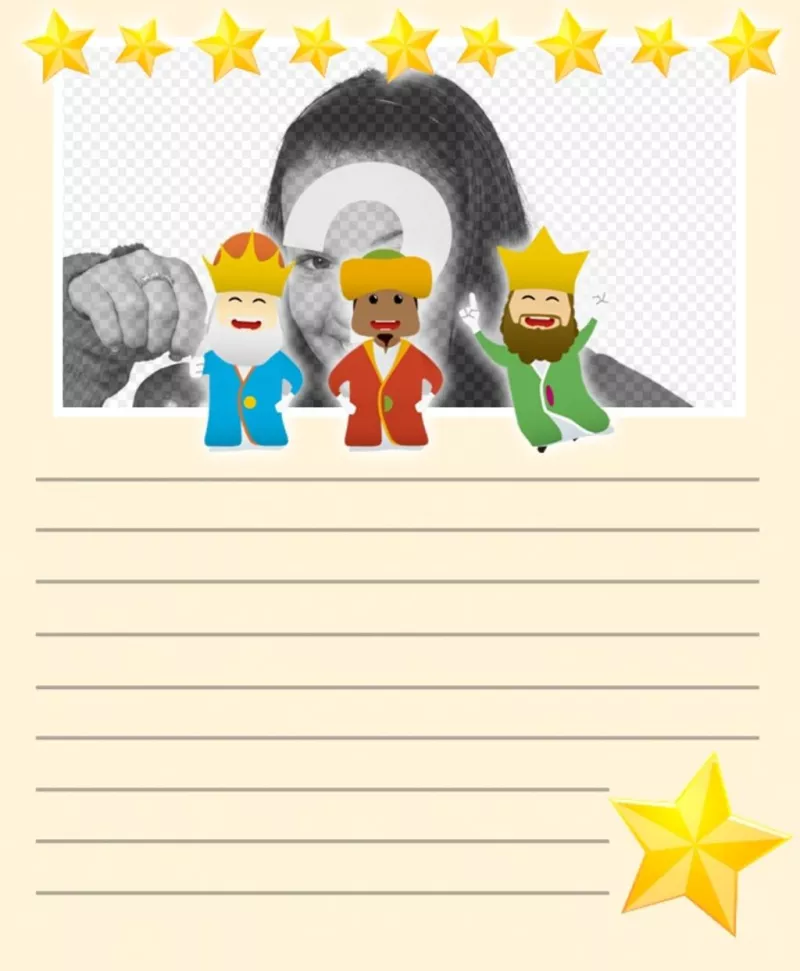 Carta para los Tres Reyes Magos para personalizar con tu foto ..