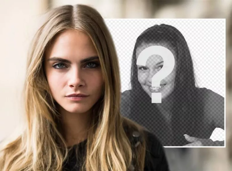 Fotomontaje de Cara Delevingne para subir una foto ..